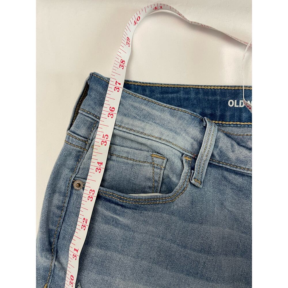 Old Navy Rockstar Mid Rise Distressed Light Wash Skinny Jeans Size 8 Regular - Picture 11 of 11